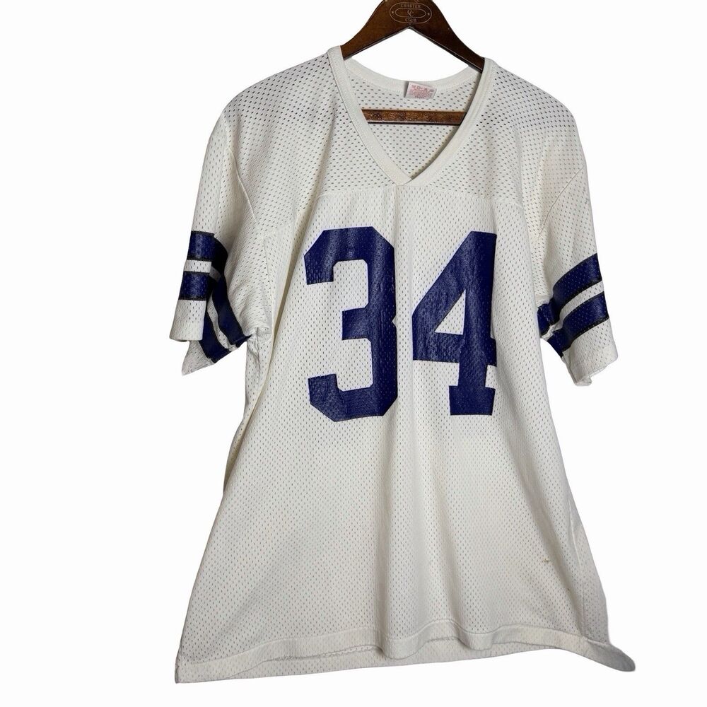 Vintage Rawlings Practice Jersey # 34 Blue White Men XLARGE Made In USA Football